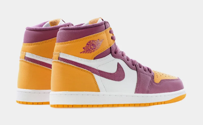 Air Jordan 1 High OG Brotherhood Mens Lifestyle Shoes (University Gold Yellow/Light Bordeaux Pink) Free Shipping