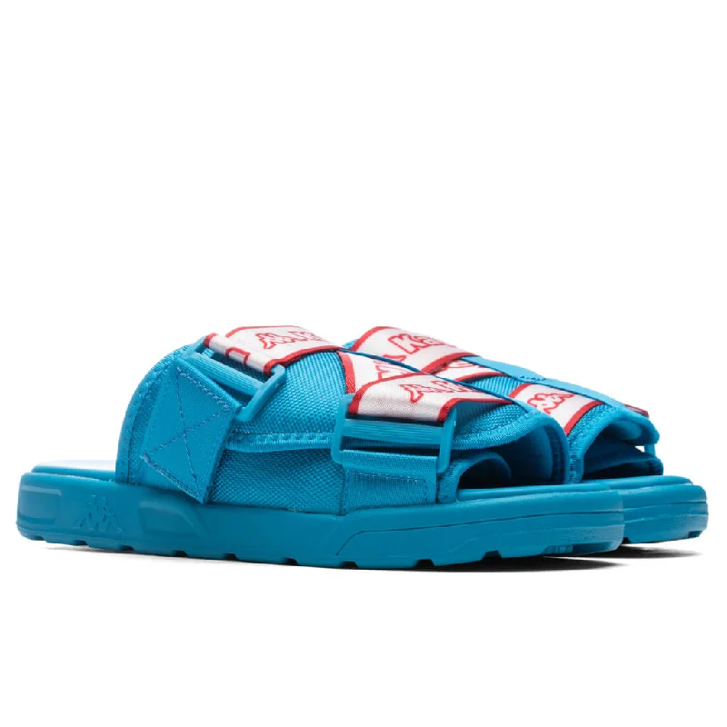 Logo Tape Kalpi Sandals - Blue Peacock/Red Toreador