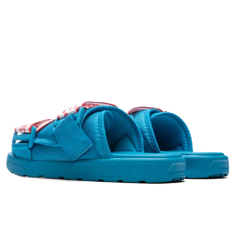 Logo Tape Kalpi Sandals - Blue Peacock/Red Toreador