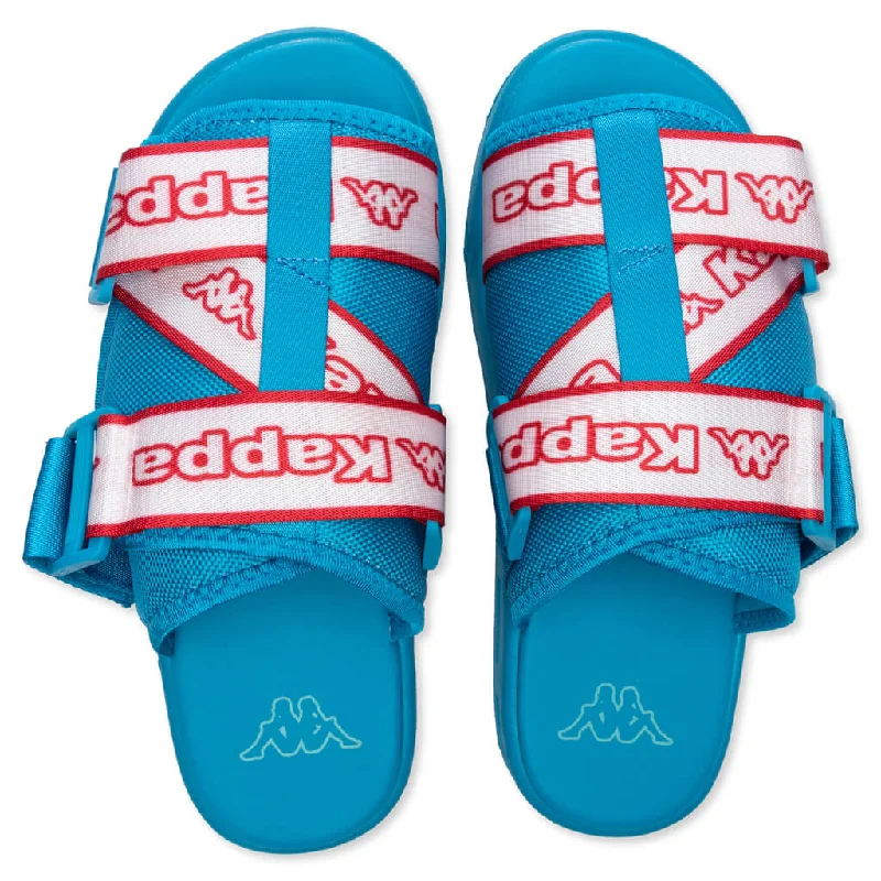 Logo Tape Kalpi Sandals - Blue Peacock/Red Toreador