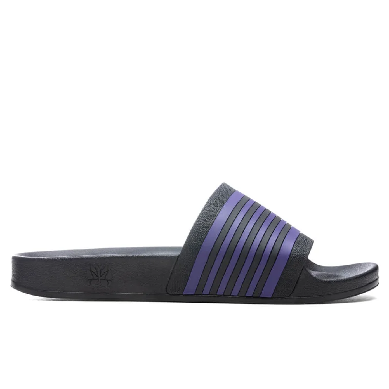 Track Line Shower Sandals - Black/Purple