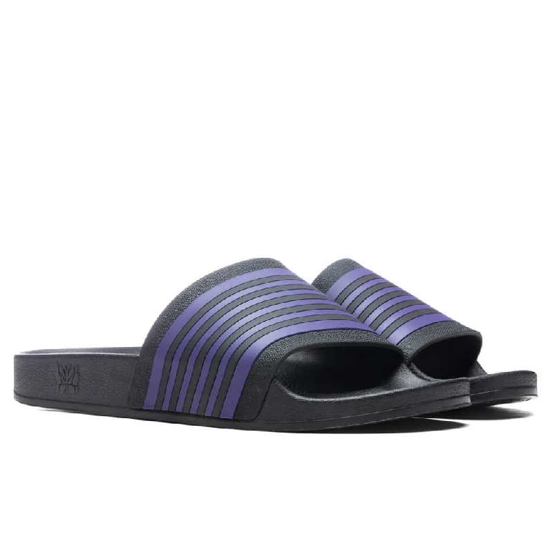 Track Line Shower Sandals - Black/Purple