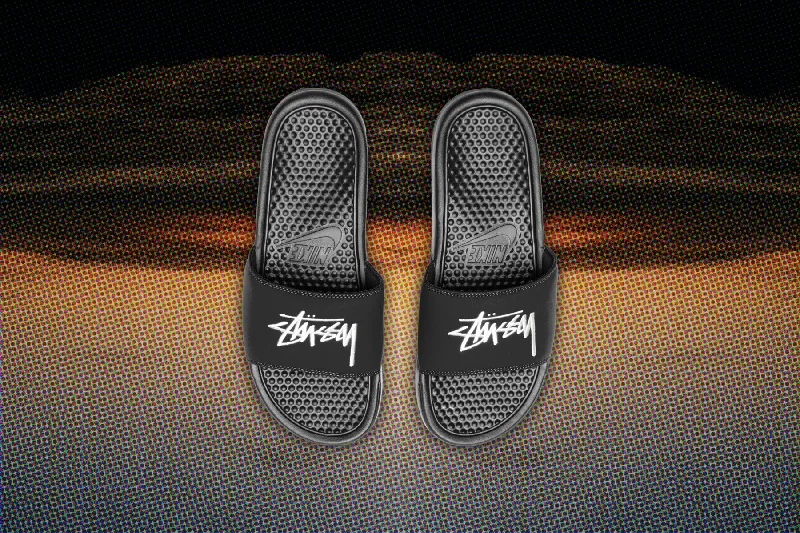 Nike x Stussy Benassi - Black/Sail