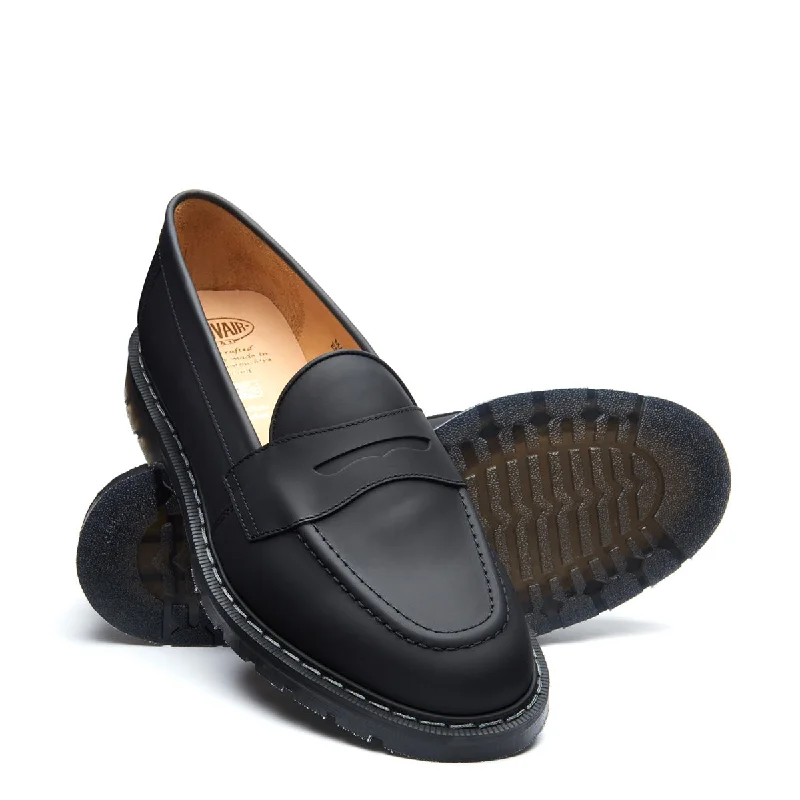 Black Greasy Penny Loafer